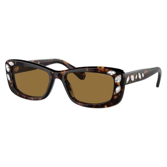 Swarovski Accessories - New SWAROVSKI Havana Rectangle SK6008 100273 Sunglasses Women